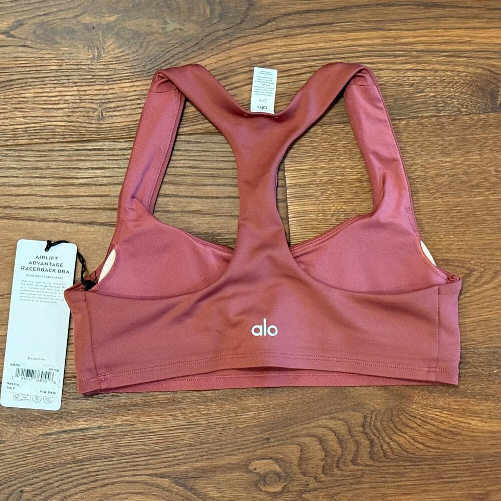 NWT - ALO Yoga - Airlift Advantage Racerback Bra - Color: Mars Clay - Size S - Picture 4 of 5